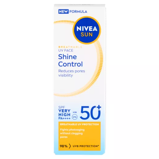 Nivea SUN napozó arckrém 40ml Shine Control FF50