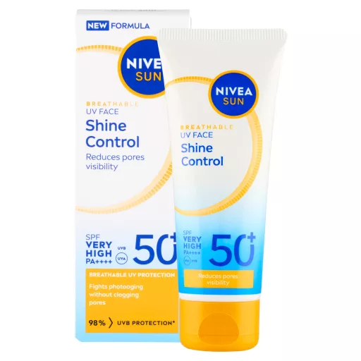 Nivea SUN napozó arckrém 40ml Shine Control FF50