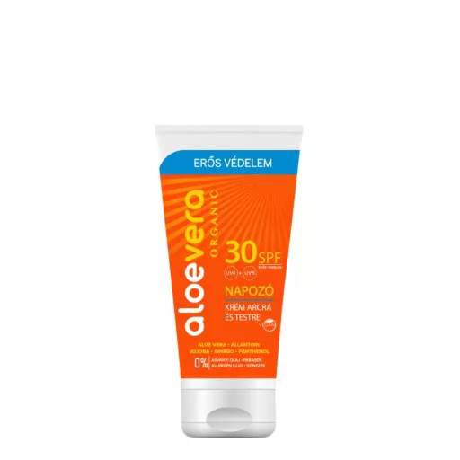 Aloe Vera Organic SPF30 Napozó krém arcra és testre 50ml