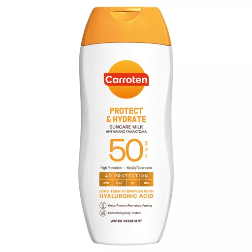 Carroten naptej 200ml Protect & Hydrate hialuronsavval SPF50 vegan
