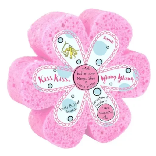 Bomb Cosmetics szivacsos tusoló radírszappan Virágok csókja