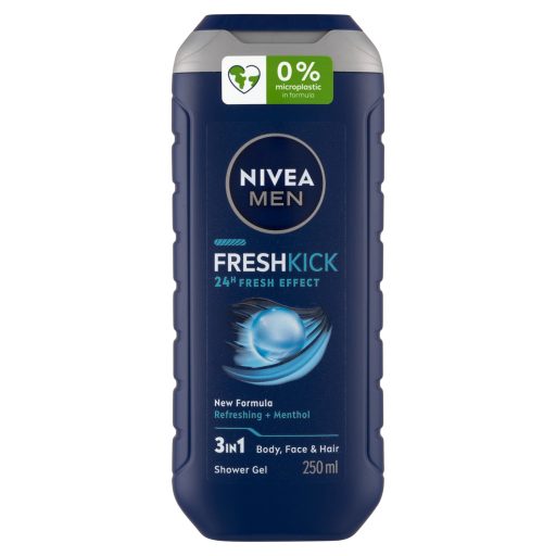 NIVEA MEN Fresh Kick 3 az 1-ben tusfürdő testre, arcra, hajra 250 ml