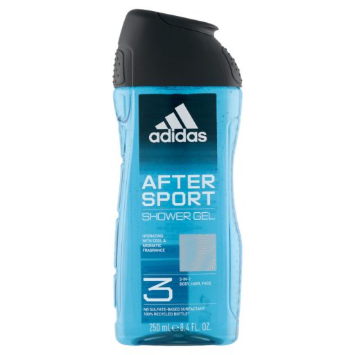 Adidas After Sport 3 az 1-ben test, haj & arc hidratáló tusfürdő hűsítő & aromás illattal 250 ml