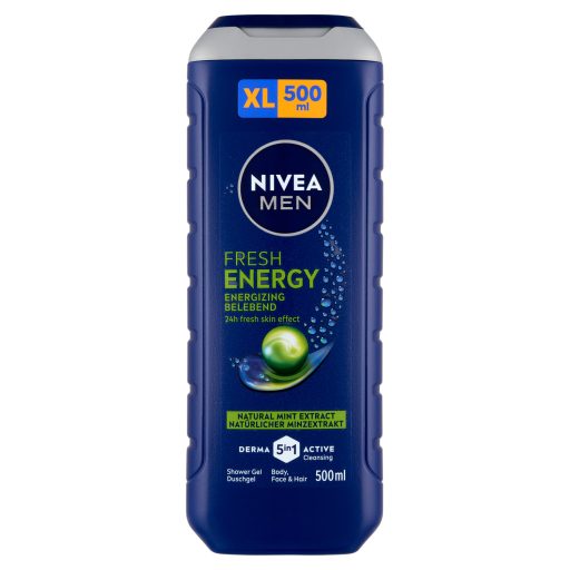 NIVEA MEN Fresh Energy tusfürdő testre, arcra, hajra 500 ml