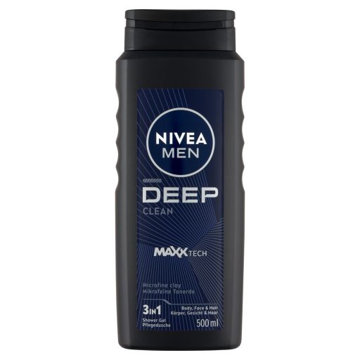 NIVEA MEN Deep Clean 3 az 1-ben tusfürdő testre, arcra, hajra 500 ml