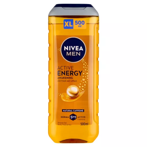 NIVEA MEN Active Energy tusfürdő testre, arcra, hajra 500 ml
