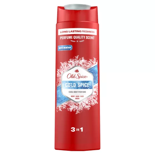 Old Spice Cold Spice Férfi 3 az 1-ben Arcmosó, Tusfürdő és Sampon, 400 ml