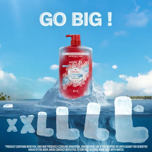 Old Spice Cold Spice Férfi 3 az 1-ben Arcmosó, Tusfürdő és Sampon, 1000 ml