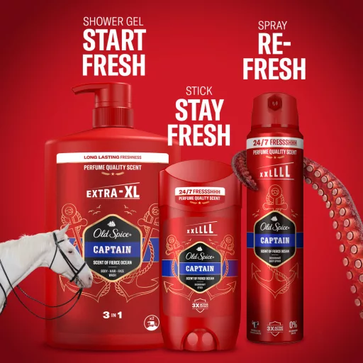 Old Spice Captain Férfi 3 az 1-ben Sampon és Tusfürdő, 1000 ml
