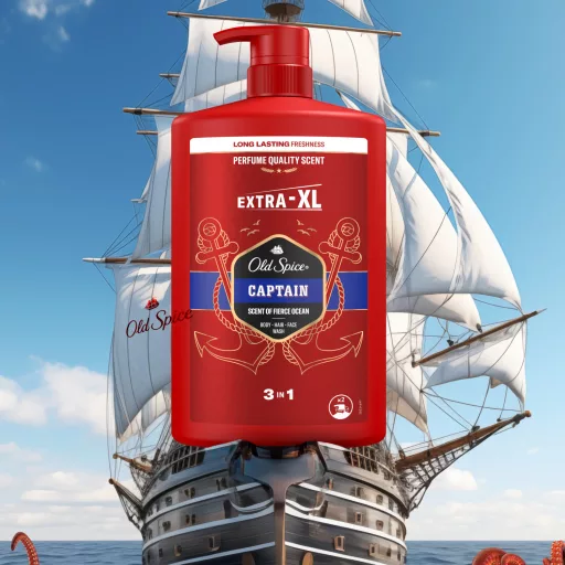 Old Spice Captain Férfi 3 az 1-ben Sampon és Tusfürdő, 1000 ml