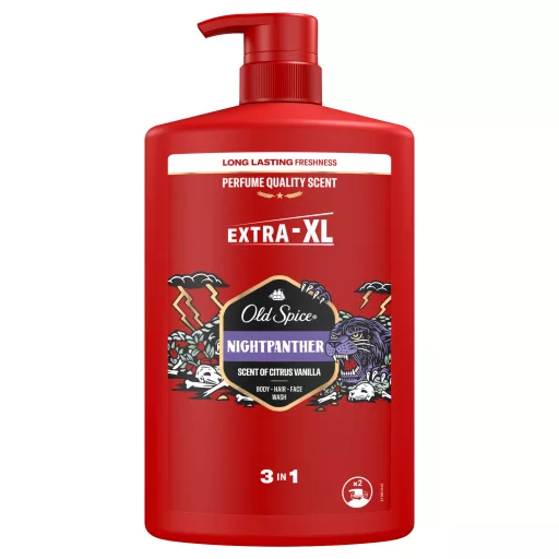 Old Spice Night Panther 3 az 1-ben Tusfürdő, 1000 ml