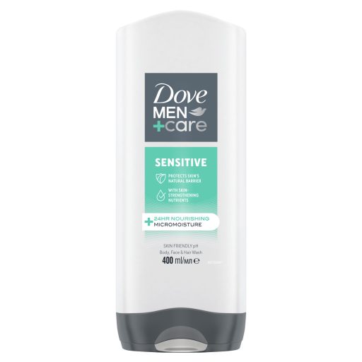 Dove Men+Care Sensitive tusfürdő testre, arcra, hajra 400 ml