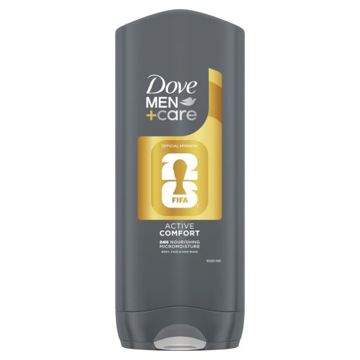 Dove Men+Care FIFA Active Comfort tusfürdő testre, arcra, hajra 400 ml