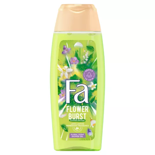 Fa Flower Burst tusfürdő hosszantartó frissítő bazsarózsa, bazsalikom és borostyán illattal 250 ml