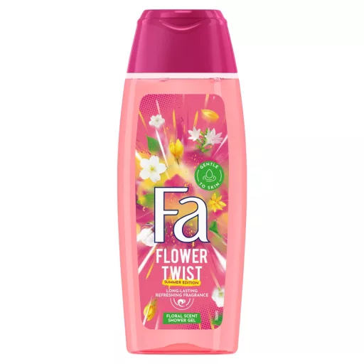 Fa Flower Twist tusfürdő hosszantartó frissítő jázmin, ilang-ilang és gránátalma illattal 250 ml