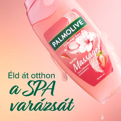 Palmolive Gentle Massage bőrradírozó tusfürdő cseresznyevirág és eper illattal 250 ml