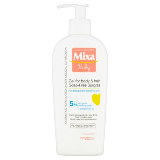 Mixa tusfürdő és sampon babáknak 250ml 2in1 tápláló pumpás