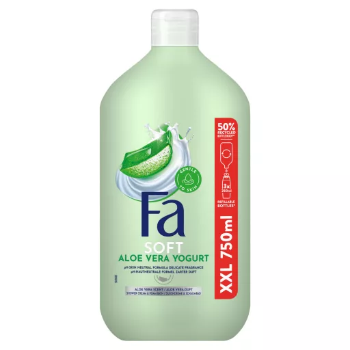Fa Soft Aloe Vera Yogurt krémtusfürdő és habfürdő aloe vera illattal 750 ml