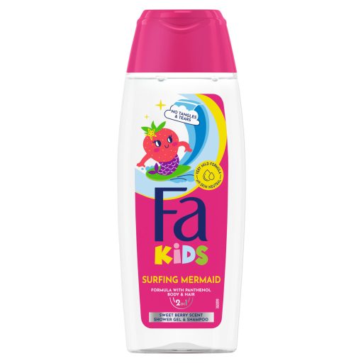 Fa Kids Surfing Mermaid tusfürdő és sampon édes, erdei gyümölcs illattal 250 ml
