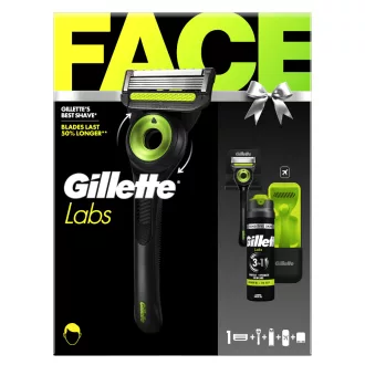  Gillette Labs Ajándékcsomag, borotva +1 betét+borotvagél 198 ml+tartó