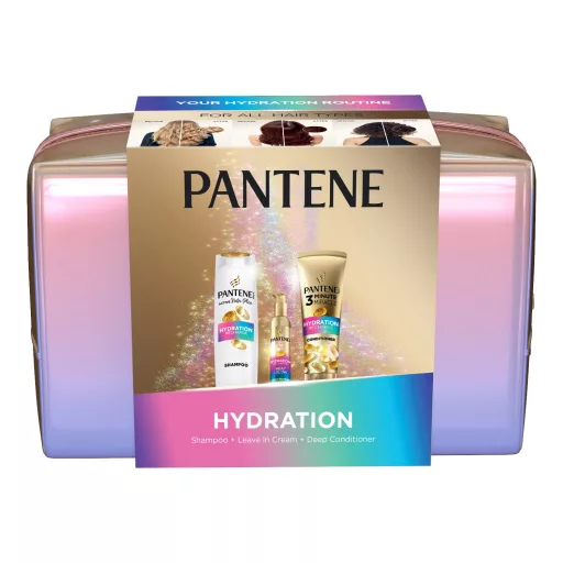 Pantene Pro-V Hydration Recharge sampon, 3MM balzsam és Heat & Glow hővédő krém ajándékszett