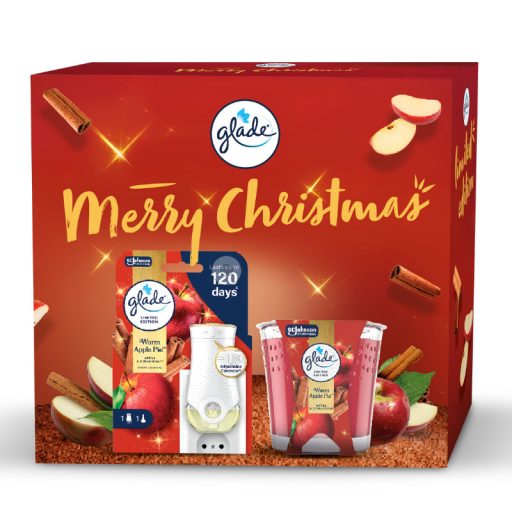 Glade Apple Pie Karácsonyi Ajándékcsomag – Illatgyertya + Elektromos Készülék 20 ml