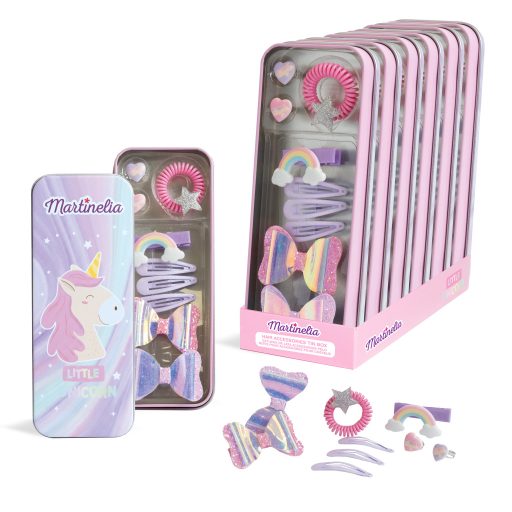 Martinelia hajdíszítő készlet Unicorn fém doboz 