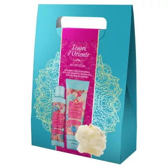   Tesori d'Oriente ajándékcs. női deo 150ml + tusf 250ml + fürdőszivacs - AYURVEDA