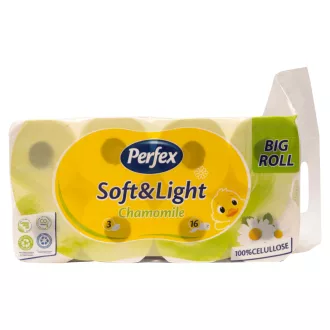   Perfex wc papír 16 tekercses 3 rétegű Soft&Light Kamilla 2000 lap