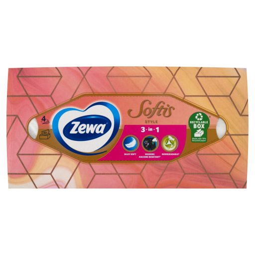 Zewa Softis Style illatmentes dobozos papír zsebkendő 4 rétegű 80 db