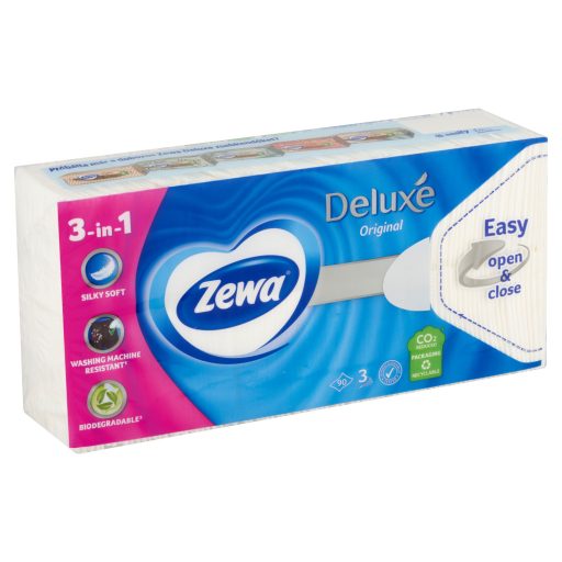 Zewa Deluxe Original illatmentes papír zsebkendő 3 rétegű 90 db