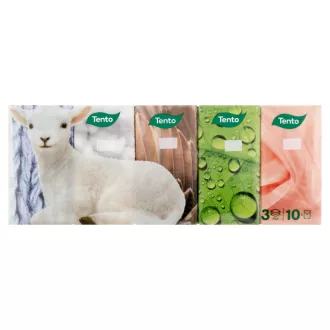 Tento Natural Soft papír zsebkendő 3 rétegű 10 x 10 db