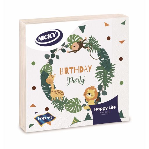 Nicky szalvéta 20db Childrend 3 rétegű - Birthday Party