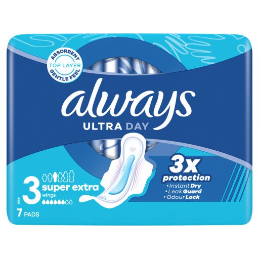 Always Ultra Super Extra Egészségügyi Betét (3-as Méret) Szárnyas Betét x 7]