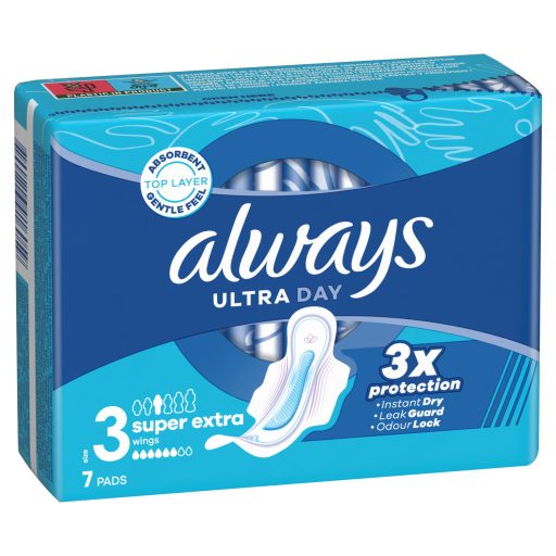 Always Ultra Super Extra Egészségügyi Betét (3-as Méret) Szárnyas Betét x 7]