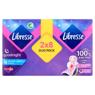   Libresse Ultra Large+ Goodnight szárnyas egészségügyi betét, éjszakai használatra 16 db