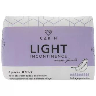   Carin egészségügyi betét 8db Incontinence light szárnyas