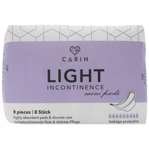 Carin egészségügyi betét 8db Incontinence light szárnyas