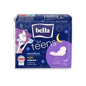   Bella For Teens egészségügyi betét 8db Ultra Night Sensitive