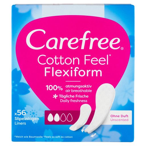 Carefree Cotton Feel Flexiform tisztasági betét illatanyagmentes 56 db