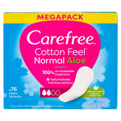 Carefree Cotton Feel Normal tisztasági betét aloe vera illattal 76 db