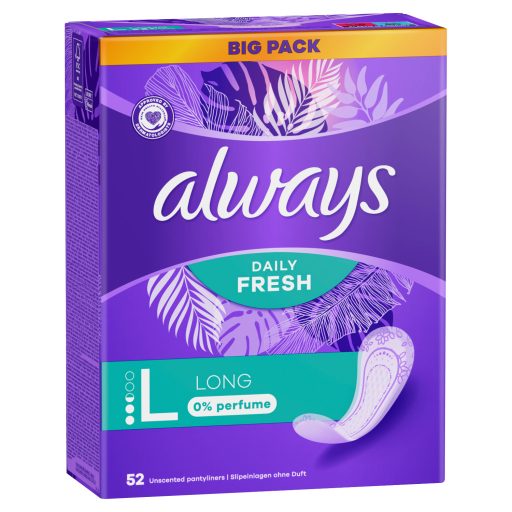 Always Daily Fresh Hosszú, 0% illatanyag 52 Darabos Kiszerelés
