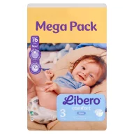   Libero Comfort egyszerhasználatos pelenka, méret: 3, 5-8 kg, 76 db