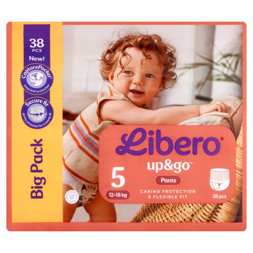 Libero Up&Go egyszerhasználatos bugyipelenka, méret: 5, 12-18 kg, 38 db