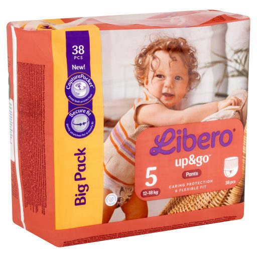 Libero Up&Go egyszerhasználatos bugyipelenka, méret: 5, 12-18 kg, 38 db