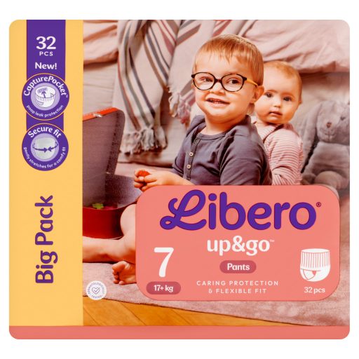 Libero Up&Go egyszerhasználatos bugyipelenka, méret: 7, 17+ kg, 32 db