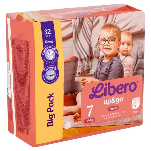Libero Up&Go egyszerhasználatos bugyipelenka, méret: 7, 17+ kg, 32 db