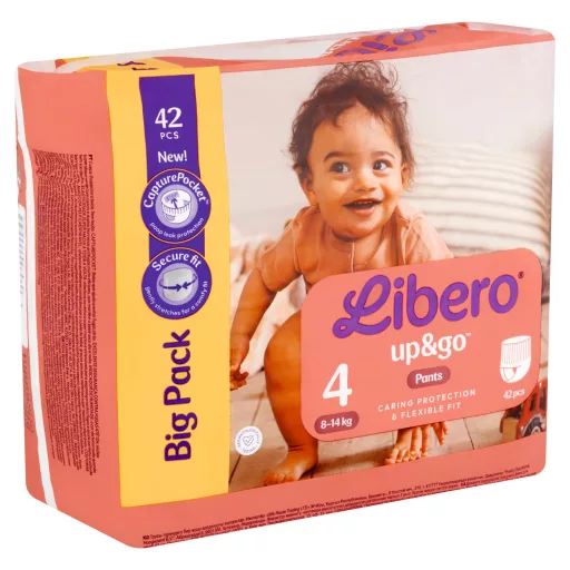 Libero Up&Go egyszerhasználatos bugyipelenka méret: 4, 8-14 kg, 42 db