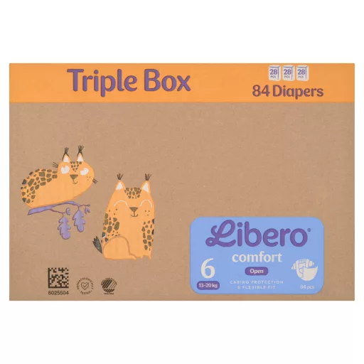 Libero Comfort egyszerhasználatos pelenka, méret: 6, 13-20 kg, 84 db