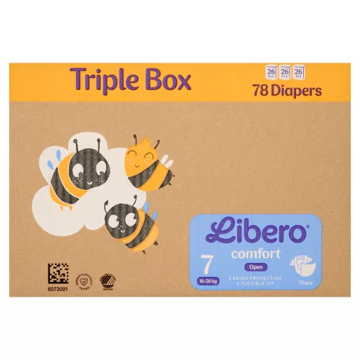 Libero Comfort egyszerhasználatos pelenka, méret: 7, 16-26 kg, 78 db